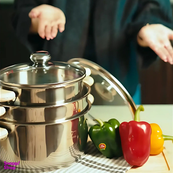 سرویس پخت و پز 5 پارچه پارس استیل مدل رایکا سه لایه