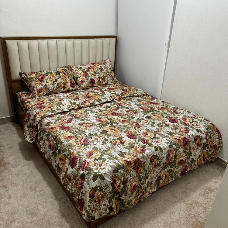 سرویس ملحفه دو نفره چهار تکه ناتوسا مدل گلدن رز کد 180