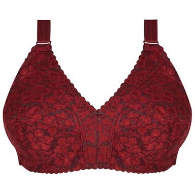 سوتین زنانه پرجامدا مدل 125013318 دانتل رنگ زرشکی