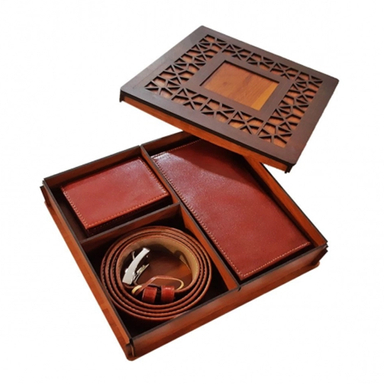 ست کیف پول چرم طبیعی مردانه مدل ماهان