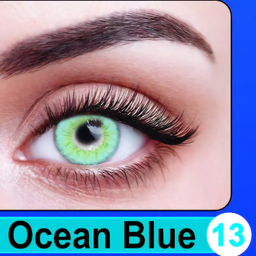 لنز چشم پرو نیو ویژن شماره 13 رنگ سبز آبی روشن به همراه جای لنز