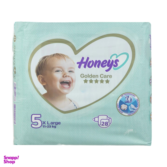 پوشک کودک هانیز سایز 5 بسته 28 عددی