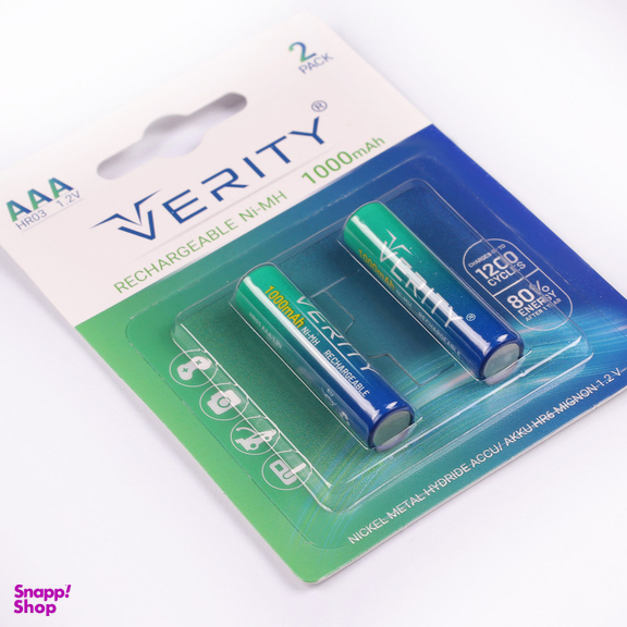 باتری نیم قلمی قابل شارژ وریتی مدل 1000mAh بسته 2 عددی
