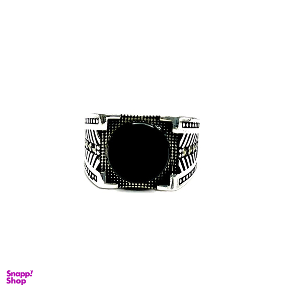انگشتر مردانه نقره سنگ انیکس طرح کاج کد 002