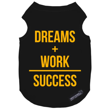 لباس سگ و گربه 27 طرح Dream Work کد MH1541 رنگ مشکی
