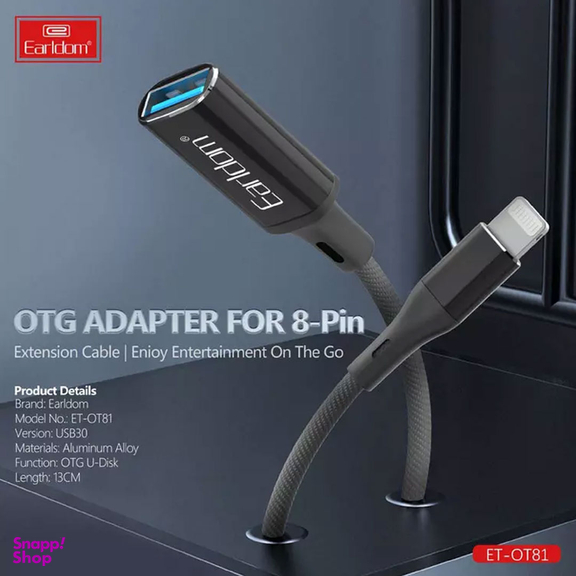 مبدل OTG آیفون USB به Lightning ارلدام مدل ET-OT81