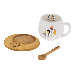 ست ماگ سایه دار مکنوس کد 1008 به همراه قاشق و زیرلیوانی