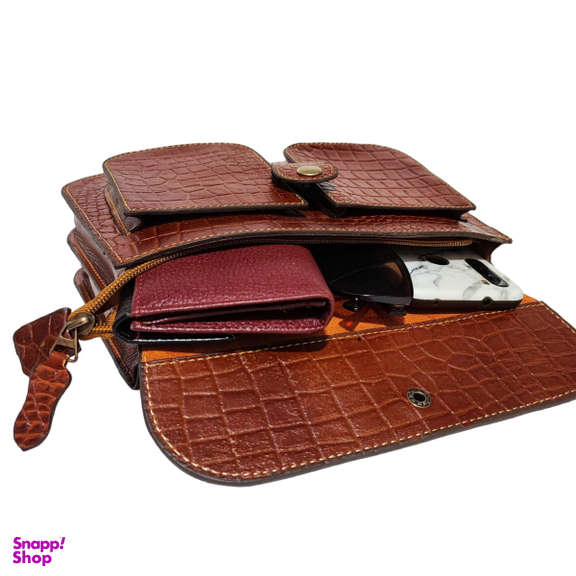 کیف زنانه چرم طبیعی مدل دو طرفه کد fateh 116