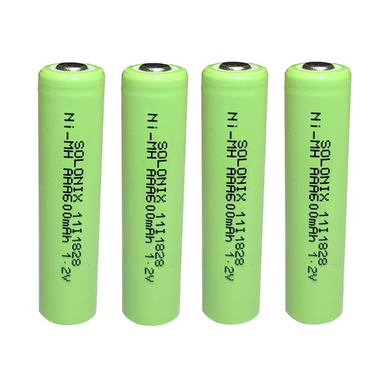 باتری نیم قلمی قابل شارژ سولونیکس مدل Ni-MH 600mAh سر تخت بسته 4 عددی