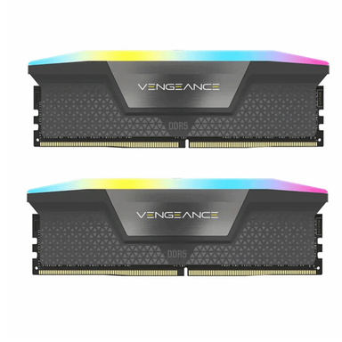 رم دسکتاپ دو کانال 6200Mhz CL32 DDR5 کورسیر مدل VENGANCE RGB BLACK ظرفیت 32 گیگابایت بسته 2 عددی