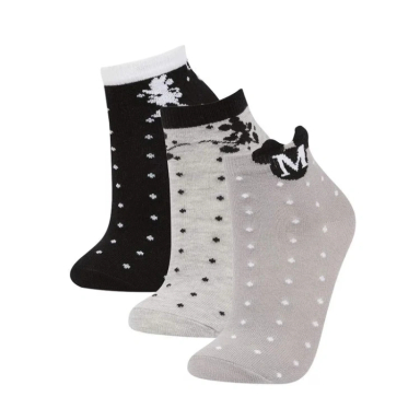 جوراب  زنانه ال سی وایکیکی مدل Minimouse بسته 3 عددی
