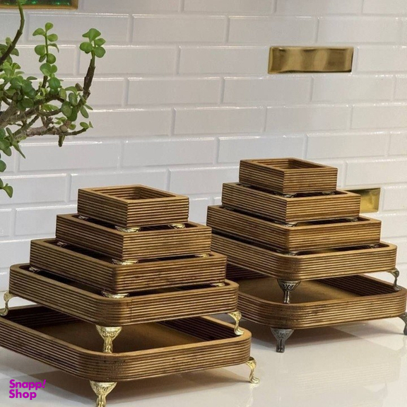 ست سرو 5 تکه مدل مربع پایه دار کد 116