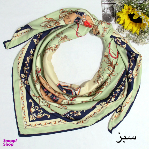 روسری زنانه آنالیا مدل ابریشم توییل دور دست دوز بهاری کد 9801