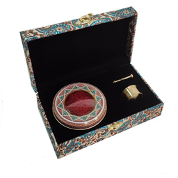 پک هدیه زعفران ستاره زعفرانیه طرح ترمه مدل اطلس کد 02