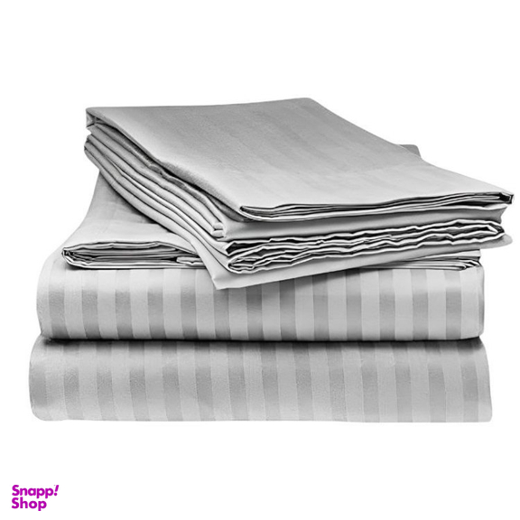 ست ملحفه و روبالشی دونفره 3 تکه مدل هتلی پارالل سایز 180×200 سانتی متر