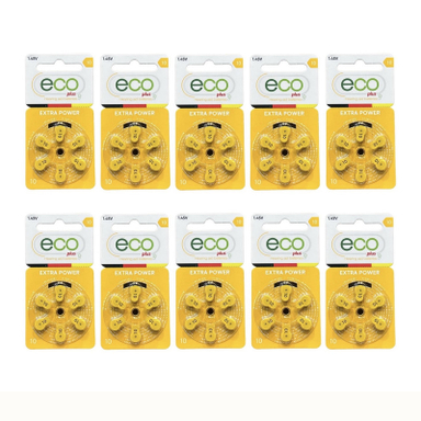باتری سمعک اکو پلاس مدل 10 بسته ۶۰ عددی