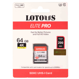 کارت حافظه SDXC لوتوس مدل Elite Pro کلاس 10 استاندارد UHS-I U3  ظرفیت 64 گیگابایت