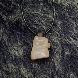 گردنبند سنگ طبیعی Rose Quartz مدل همستر