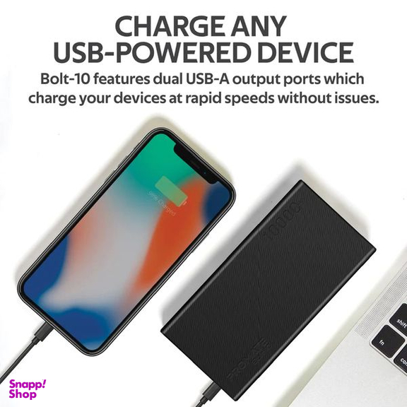 پاوربانک پرومیت مدل BOLT-10.BLACK ظرفیت 10000 میلی آمپر ساعت