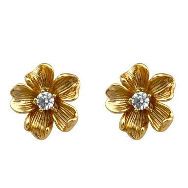 گوشواره زنانه ژوپینگ مدل گل جواهری کد E6029