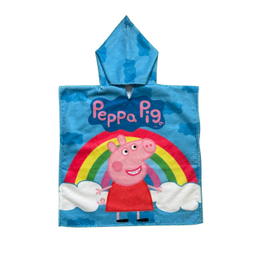 حوله پالتویی کودک مدل پانچو طرح Peppa Pig سایز 72×67 سانتی متر