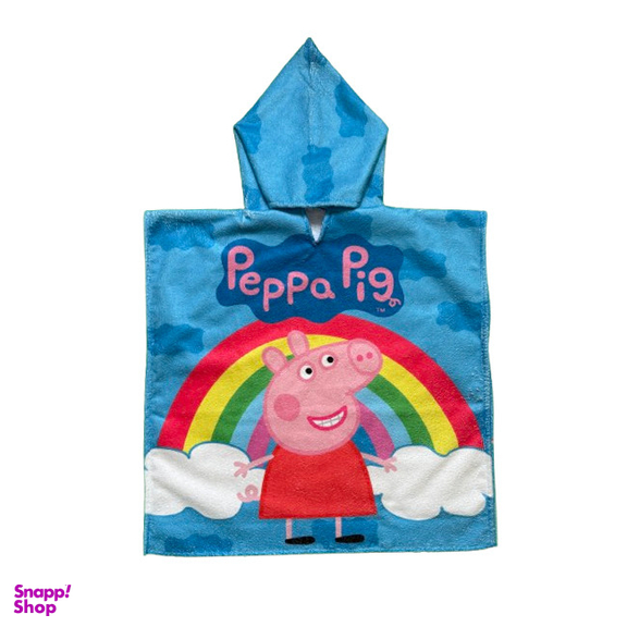 حوله پالتویی کودک مدل پانچو طرح Peppa Pig سایز 72×67 سانتی متر