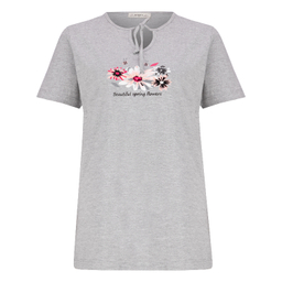 تیشرت راحتی زنانه کد 1021 رنگ خاکستری