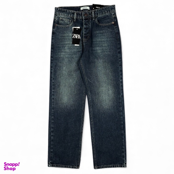 شلوار بگ مردانه طرح زارا کد 3630 رنگ آبی تیره