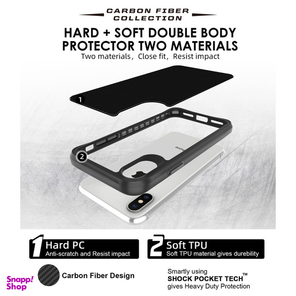 کاور گوشی موبایل سامورایی مدل Carbon Fiber مناسب iPhone X / iPhone Xs