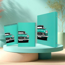 بسته لوازم تحریر پدیده نقش طرح ماشین کلاسیک مجموعه 3 عددی