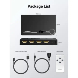 سوییچ 4 پورت HDMI 3D 4K یوگرین کد 40234