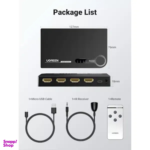 سوییچ 4 پورت HDMI 3D 4K یوگرین کد 40234