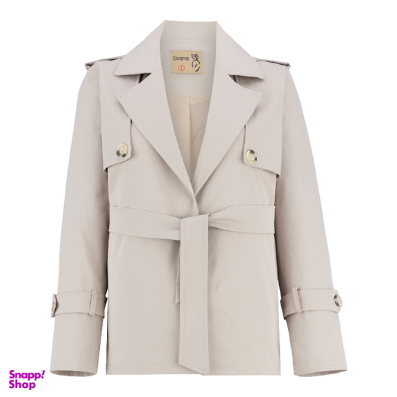 بارانی زنانه السانا مدل فرنوشا کد 230679 رنگ کرم