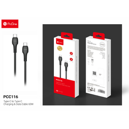 کابل USB-C پرووان مدل PCC116 60W PD طول 1 متر