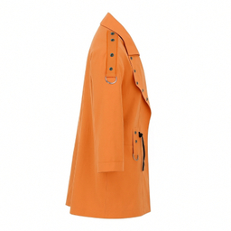 بارانی زنانه طرح پانچ دار رنگ نارنجی