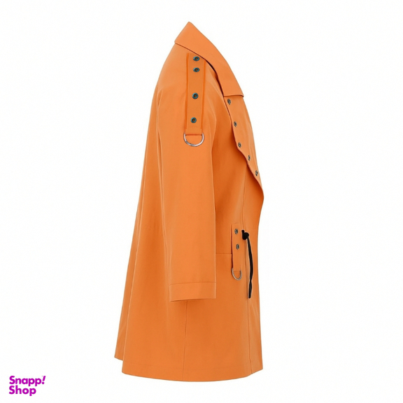 بارانی زنانه طرح پانچ دار رنگ نارنجی