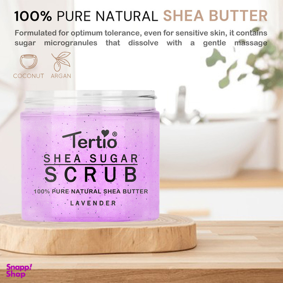 اسکراب لایه بردار پوست ترتیو مدل لوندر شی باتر وزن 320 گرم