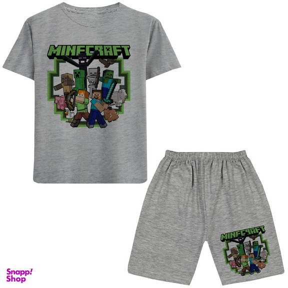 ست تیشرت و شلوارک پسرانه مدل ماینکرفت W61