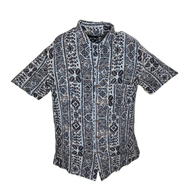 پیراهن مردانه مدل هاوایی رنگ آبی طوسی