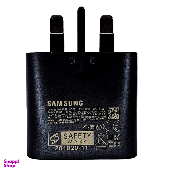 شارژر موبایل 25 وات سامسونگ مدل Ta800 سریال R37T63PFG59DKB به همراه مبدل برق 20 آمپر مارکن