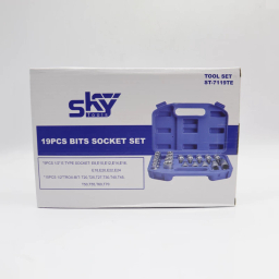 آچار بکس آلنی ستاره ای اسکای مدل YP-ST-7119TE-E8-E24/T20-T70MM مجموعه 19 عددی