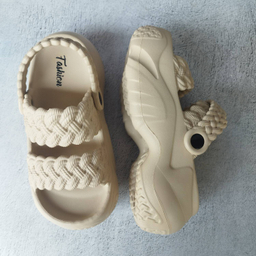 صندل زنانه پاپا مدل بافت دار نصر کد 128511 رنگ کرم