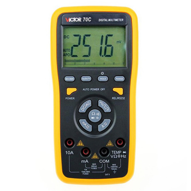 مولتی متر دیجیتال اتورنج کلید فشاری AC DC ویکتور مدل VC70C