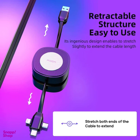 کابل تبدیل USB به Lightning/Type-C/MicroUSB راک مدل G3 طول 1 متر