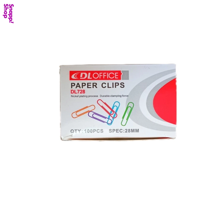 گیره کاغذ رنگی مدل DL OFFICE بسته 100 عددی