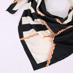 روسری زنانه آنالیا مدل ابریشم دست دوز طرح زنجیری کلاسیک کد ana-2821