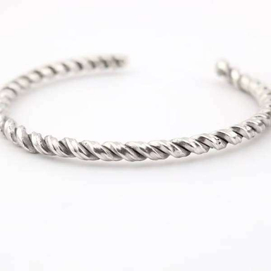 بنگل نقره مردانه مدل پیچی کد 0115