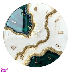 ساعت دیواری دست ساز رزین مدل مرمر کد BR