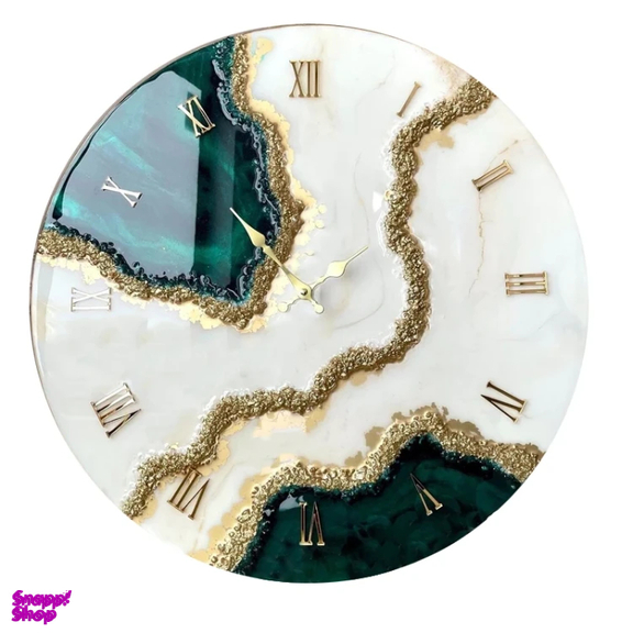 ساعت دیواری دست ساز رزین مدل مرمر کد BR