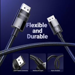 کابل DisplayPort 1.4 Male یوگرین مدل DP114 کد 80394 طول 5 متر